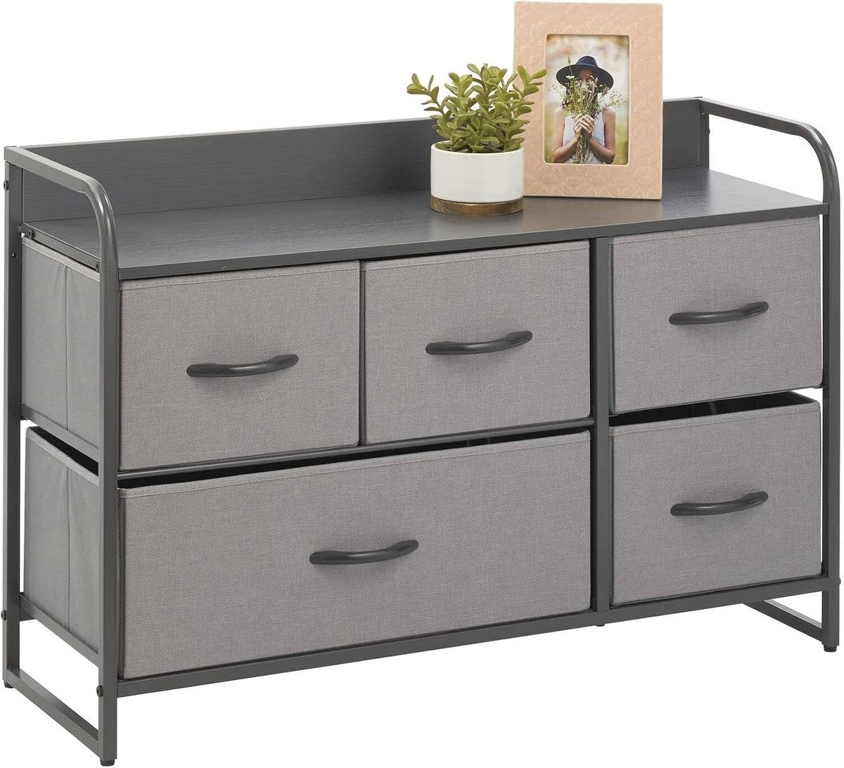 Bronze 5 Drawer Fabric Storage Dresser H637