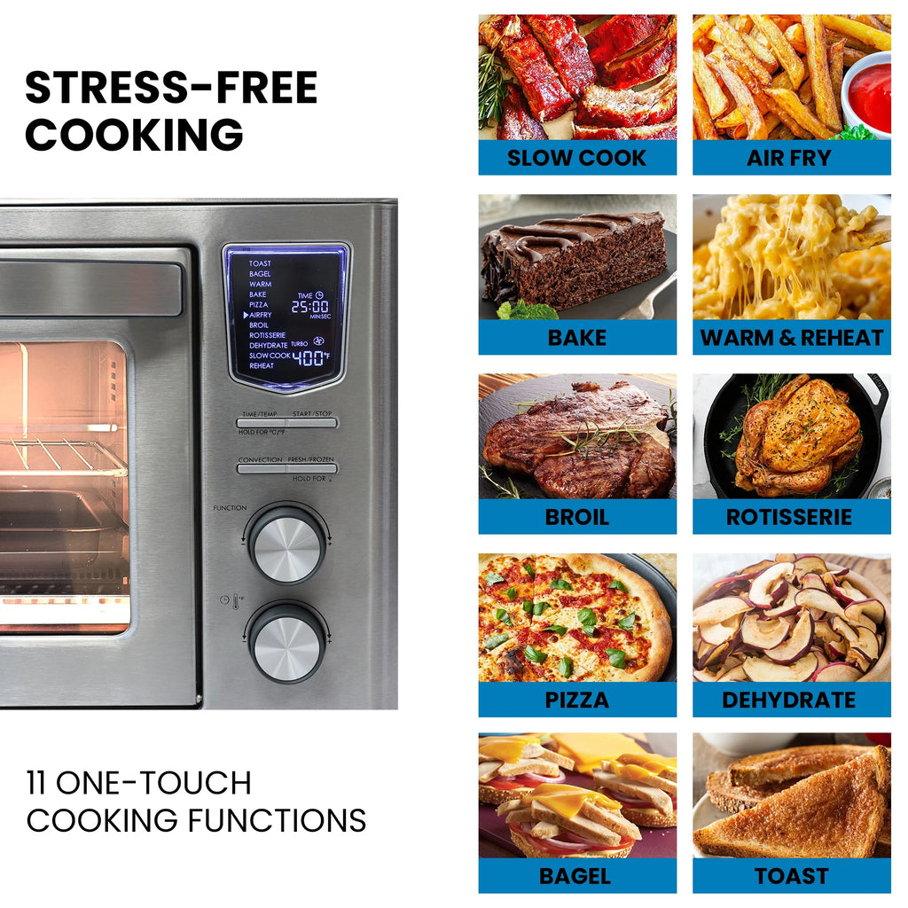 11-In-1 Digital Air Fryer Convection Toaster Oven Rotisserie 6-Slice 1700W Stainless Steel M3831