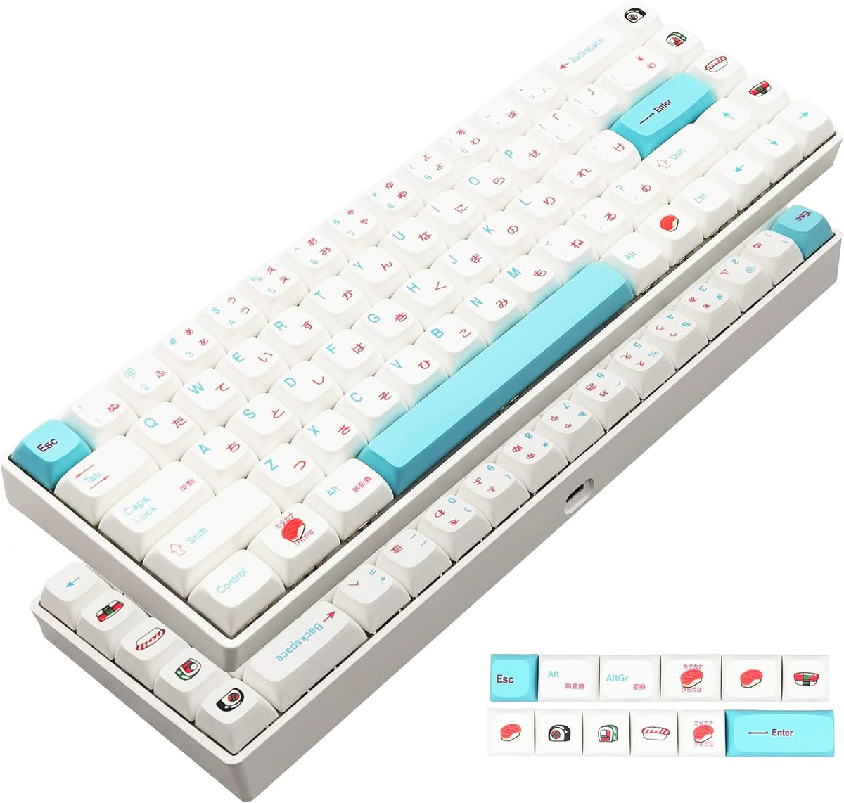 Wireless Mechanical Gaming Keyboard 68 Keys RGB Backlit PBT Keycaps Y614713