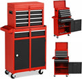 Red 5-Drawer Rolling Tool Chest with Wheels F8937