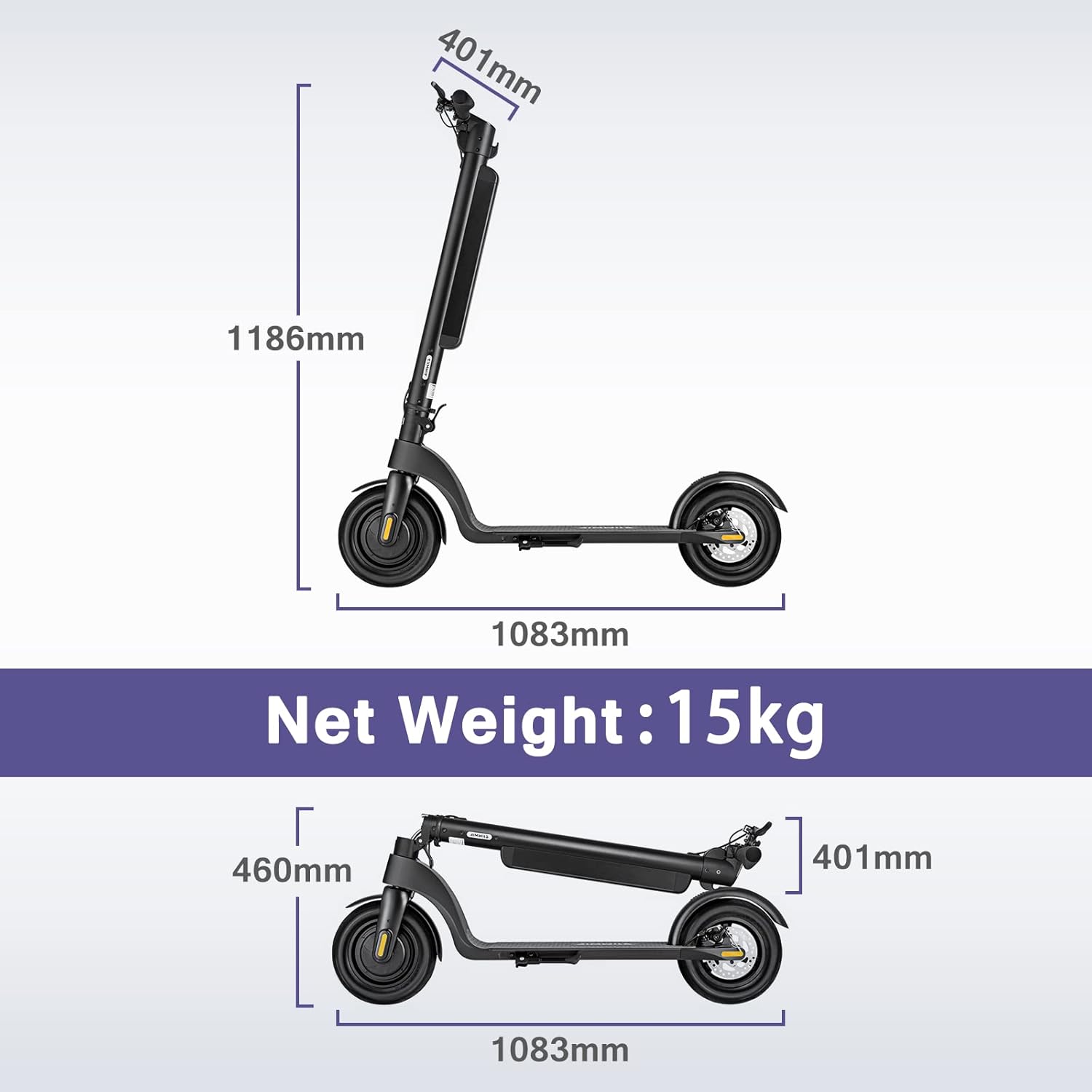 Electric Kick Scooter, 10" Solid Tires, Foldable K3515