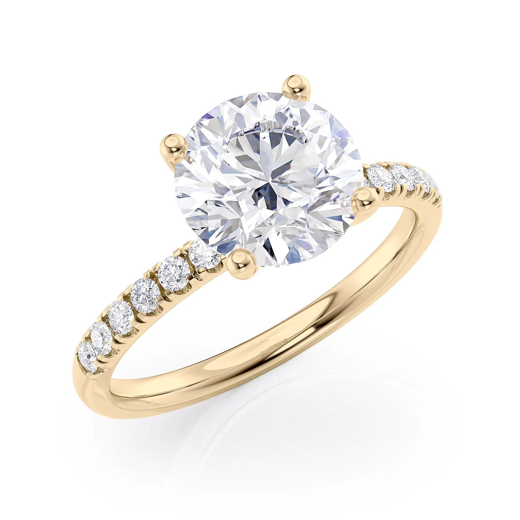2 1/2 Carat Diamond and Moissanite Engagement Ring in 14k Yellow Gold I8563