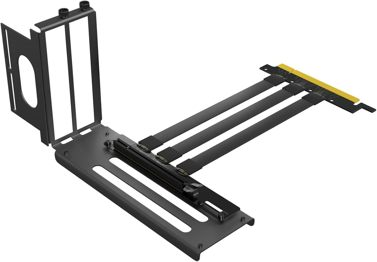 Vertical GPU Mount Graphics Card Holder Kit with PCIe 4.0 16X Riser Cable 20cm Black Pack of 2 A585