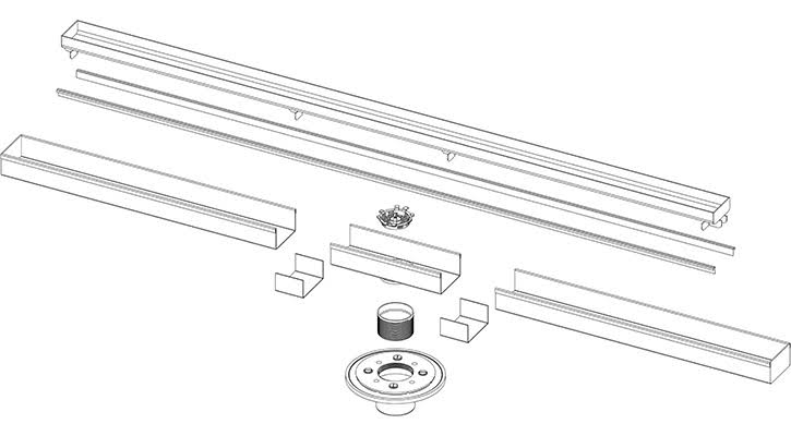 Tile Satin Stainless Drain Kit X27480