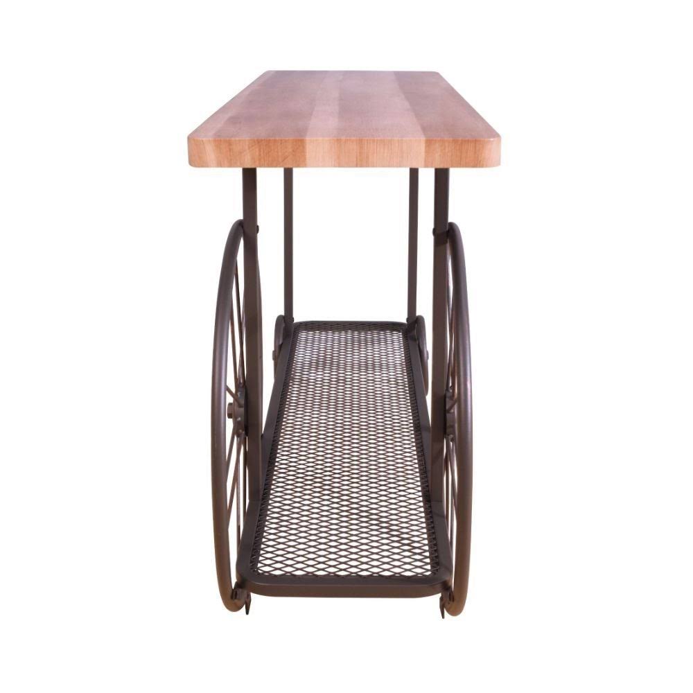 Oak & Antique Gray Console Table J9222