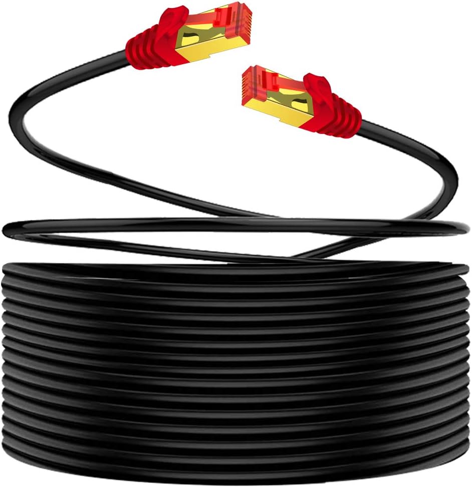 Outdoor Cat7 Ethernet Cable 250 ft 26AWG Heavy-Duty STP Waterproof Direct Burial G183