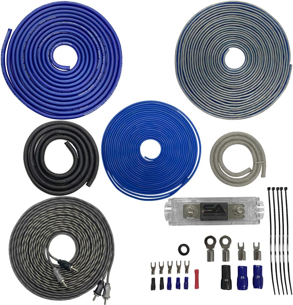 12 Inch 2200 Watt Dual 4 Ohm Car Audio Subwoofer Package with Amplifier & Cables G2019