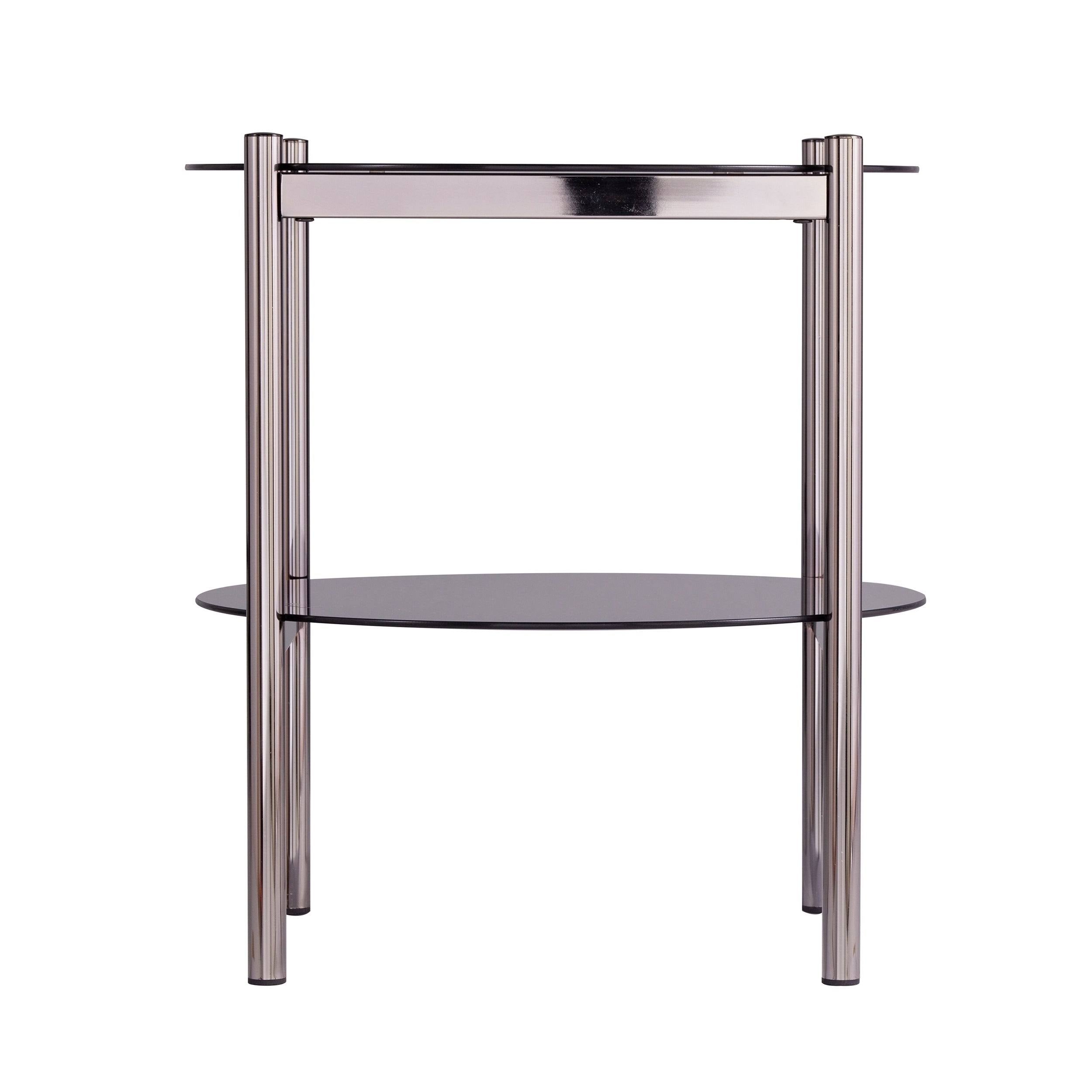 Round End Table with Glass Top I669