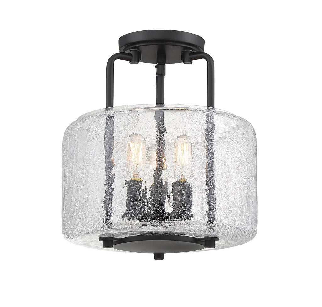 3 Light Black Semi Flush Mount R573