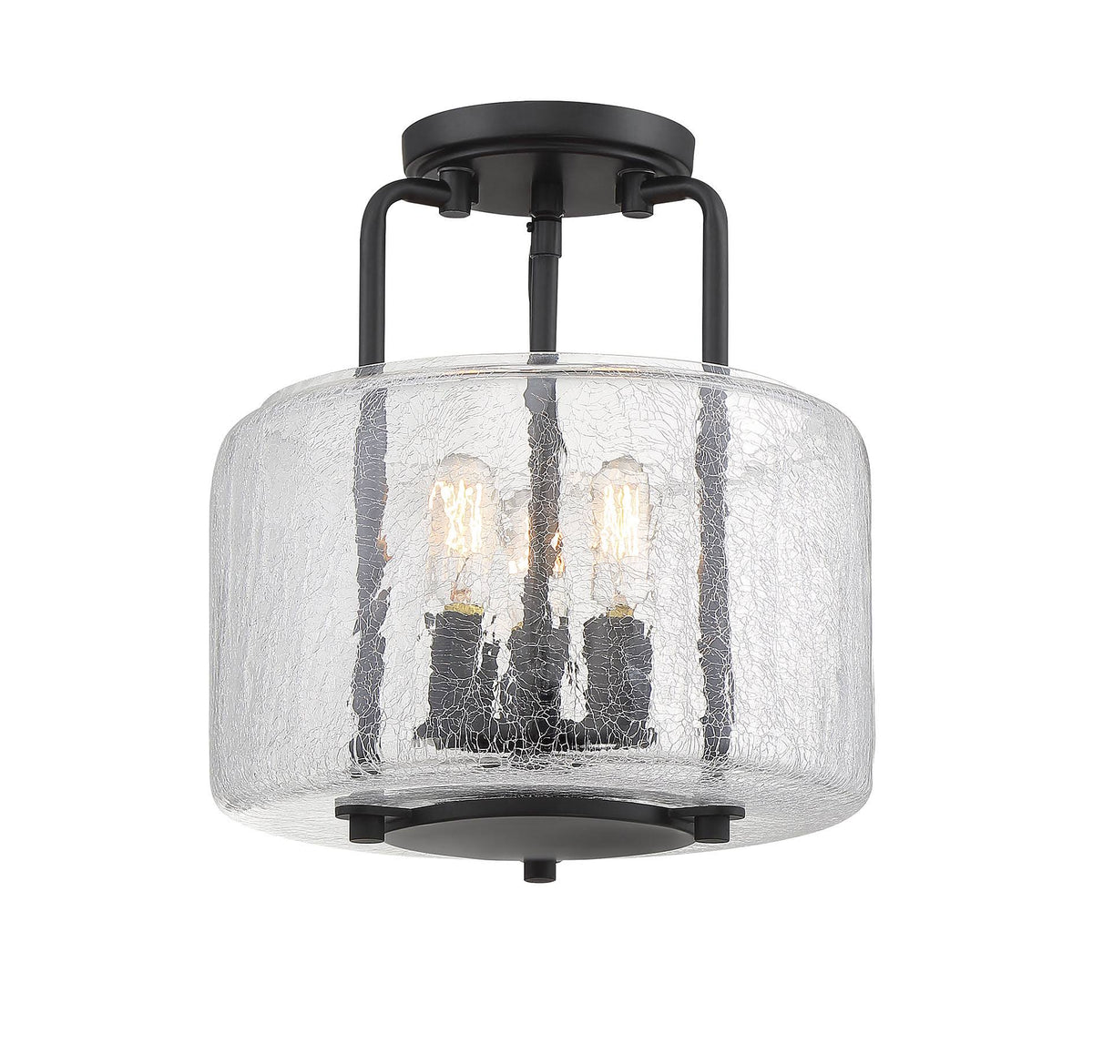 3 Light Black Semi Flush Mount R573