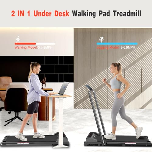 2 in 1 Foldable Treadmill with Handle Bar and Remote Control X5893