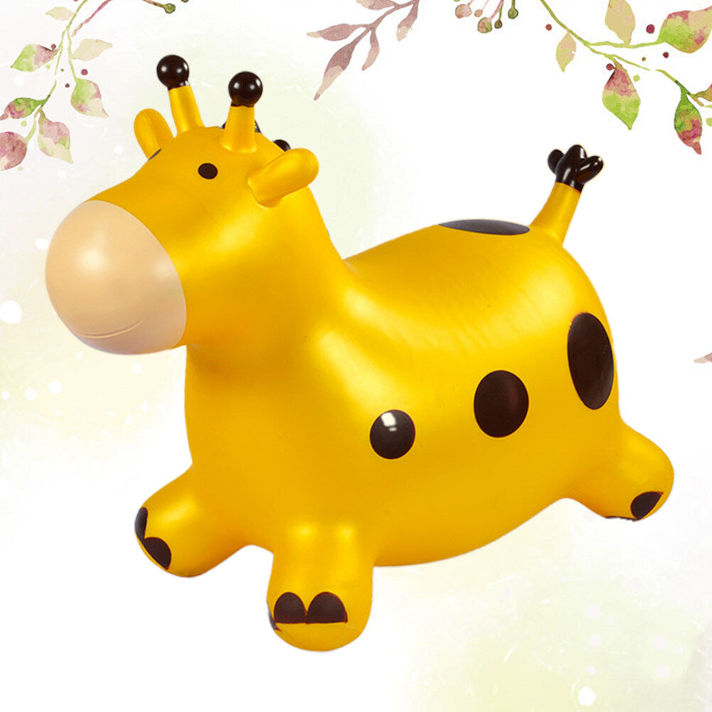 Yellow Inflatable Jumping Horse Toy with Air Pump N88745