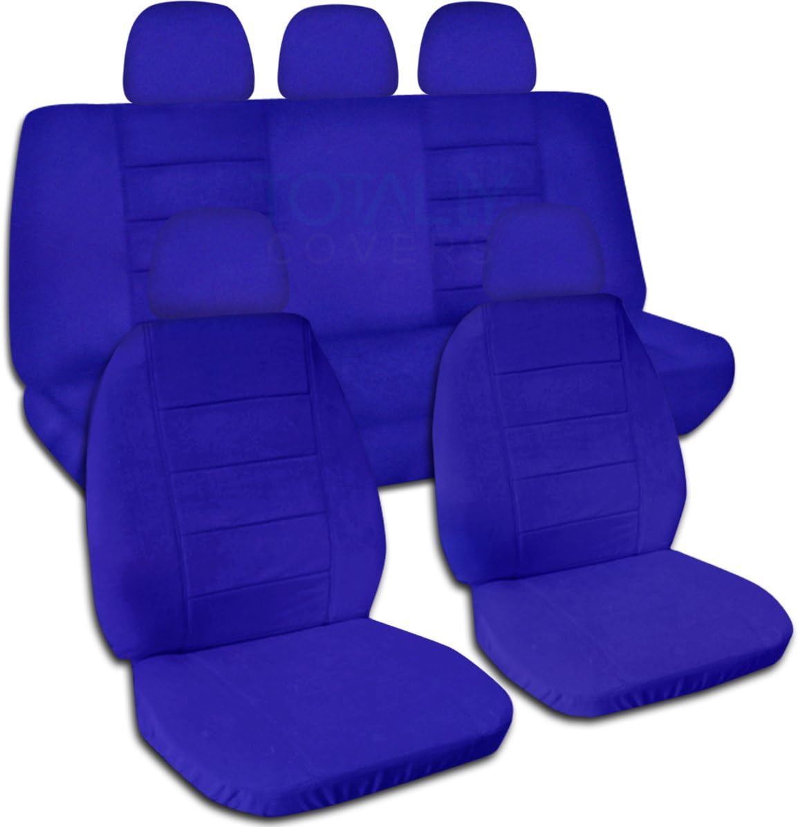 Charcoal Solid Color Car Seat Covers with 5 Headrest Covers D210