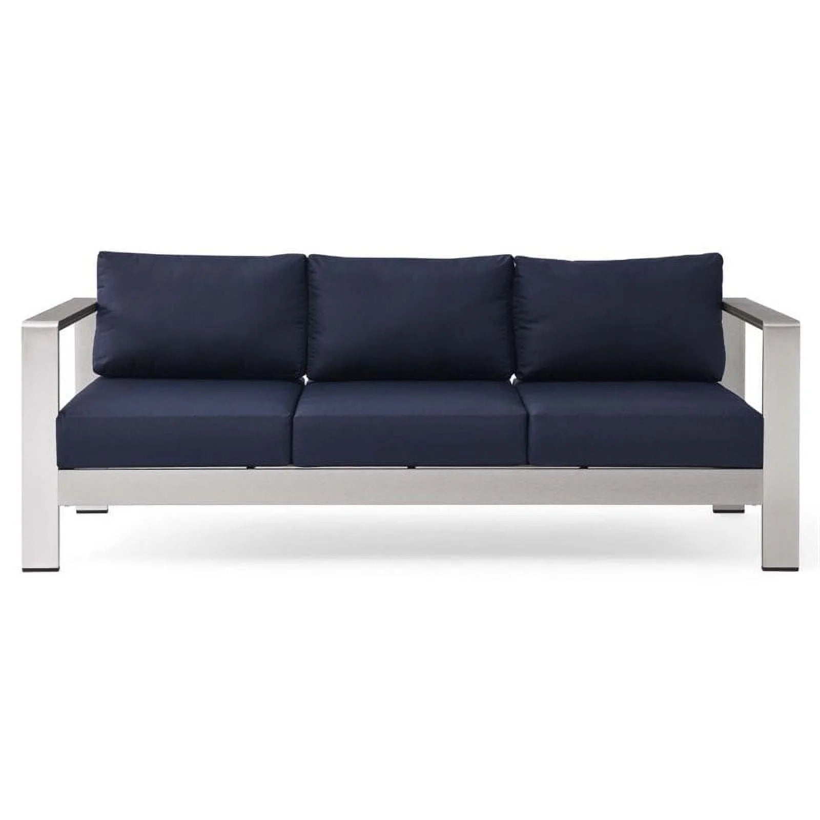 Aluminum Patio Sofa in Silver Navy Y12088
