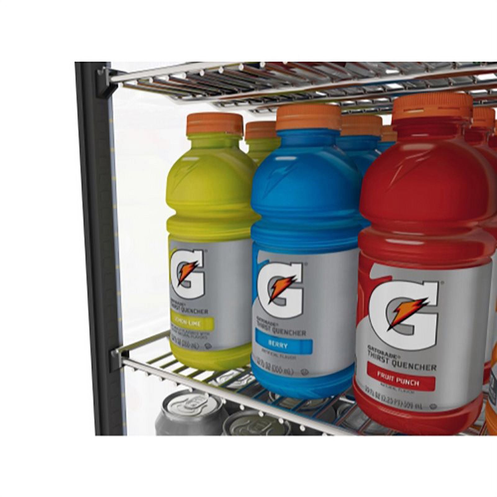 Black Countertop Refrigerator Display Case Commercial Beverage Cooler with LED Lighting, 3 cu. ft Capacity E911617