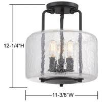 3 Light Black Semi Flush Mount R573