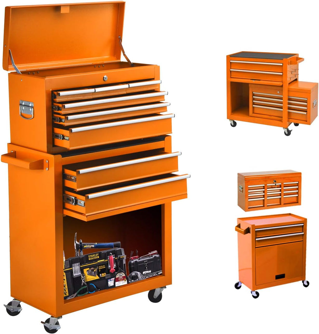 8-Drawer Rolling Tool Cabinet with Wheels W657
