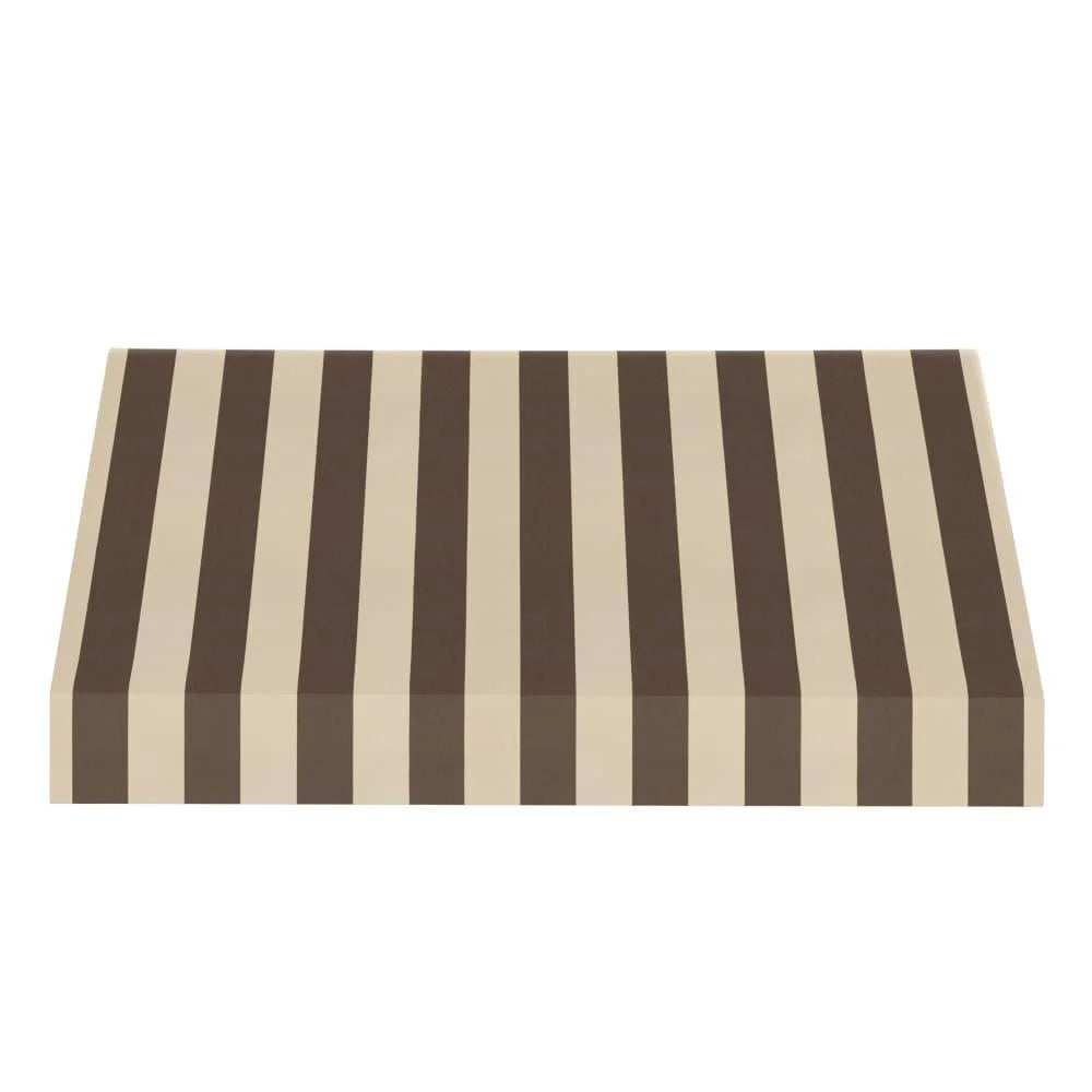 10.375 ft Acrylic Fabric Fixed Awning, Brown/Tan Stripe R834131