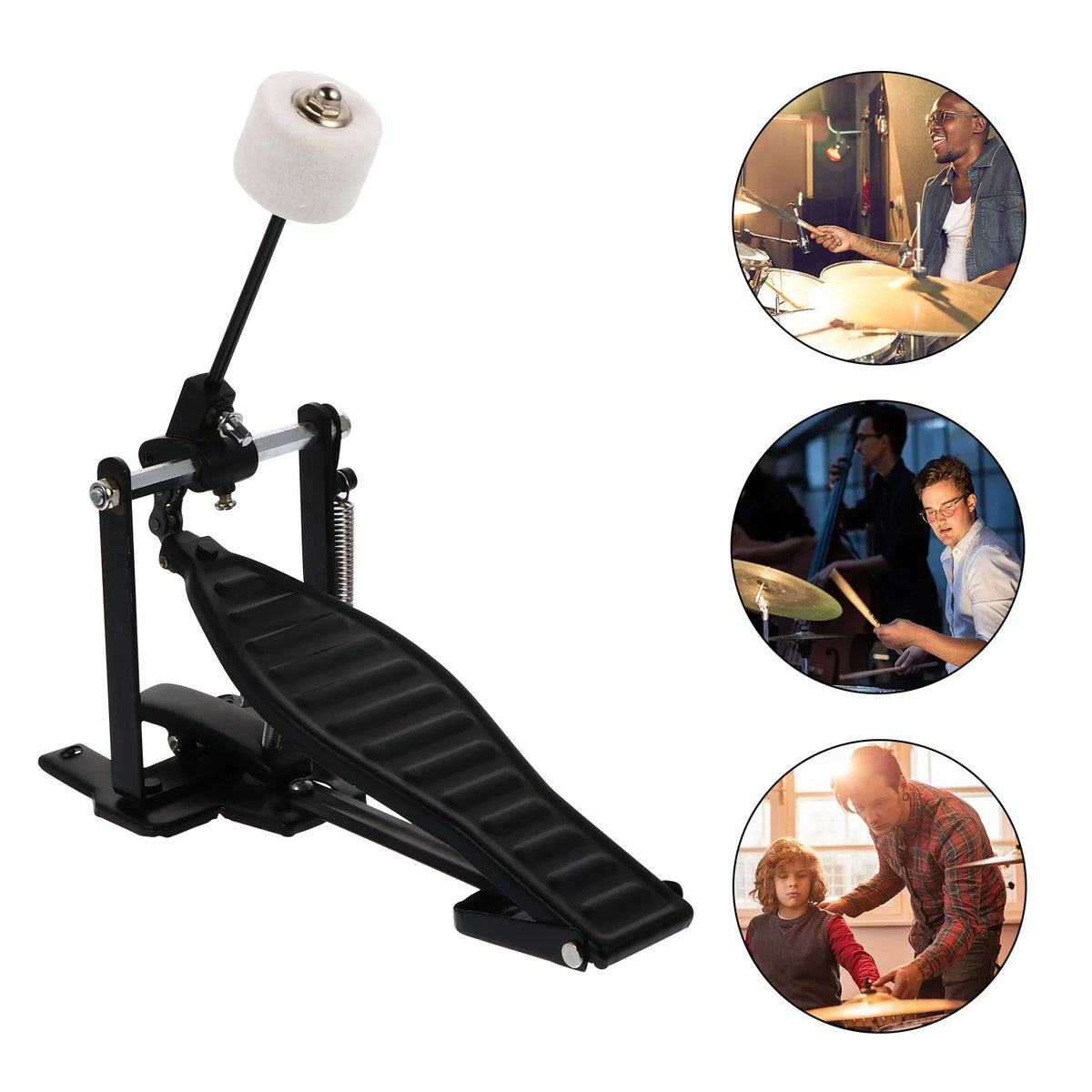 Drum Pedal Bass Beater Kick Spring Electric Drums Foot Set Exercise Parts Chain Drive Accessory Q27865