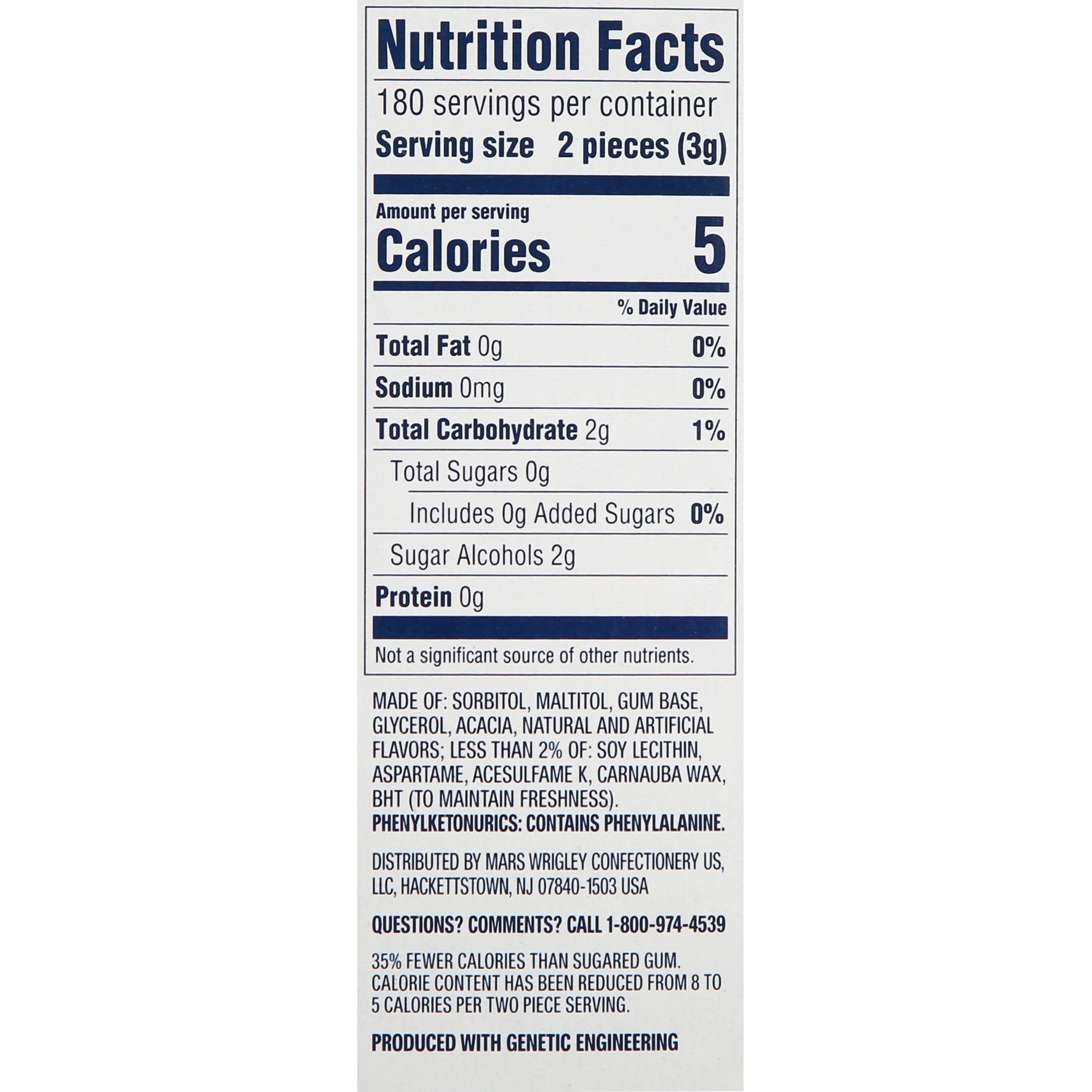 Sugar Free Spearmint Chewing Gum, 60 pc, 6 ct M57950