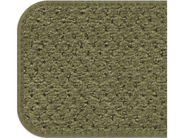 Set of 12 Skid-Resistant Carpet Stair Treads Olive Green 9 in. x 36 in. H45870