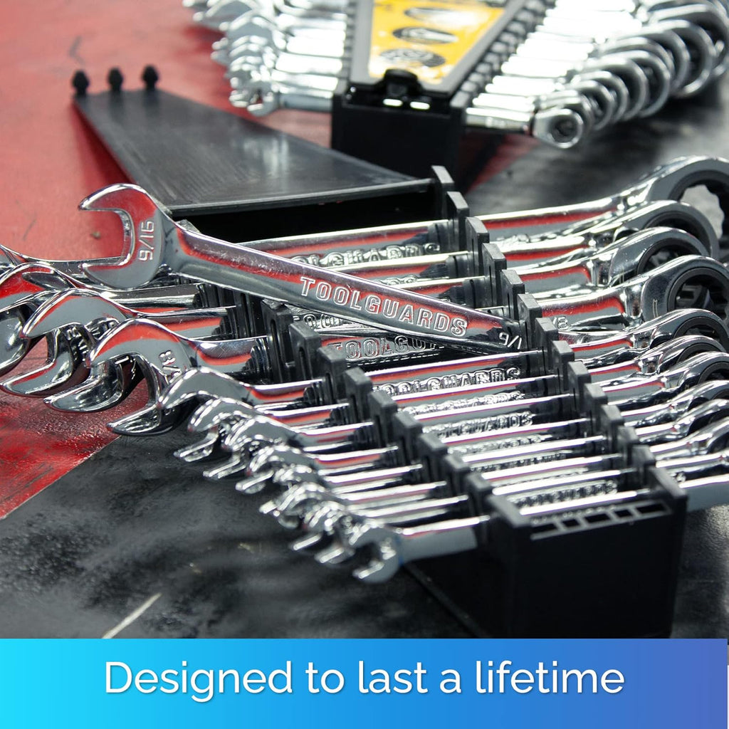 13 Pieces Slim Profile Ratcheting Wrench with Rack Organizer F131