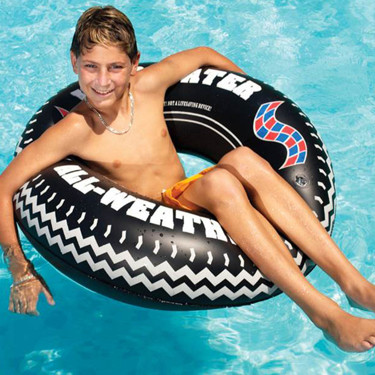 36in Inflatable Floating Tire Tube with Electric Pump C66063