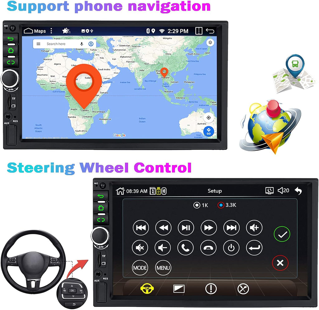 7 Inch Double Din Car Stereo with Bluetooth E17430