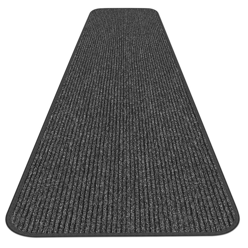 Charcoal Black Skid-Resistant Carpet Runner Y406