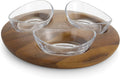 Condiment Server 3 Piece Set Acacia Wood and Glass T1715