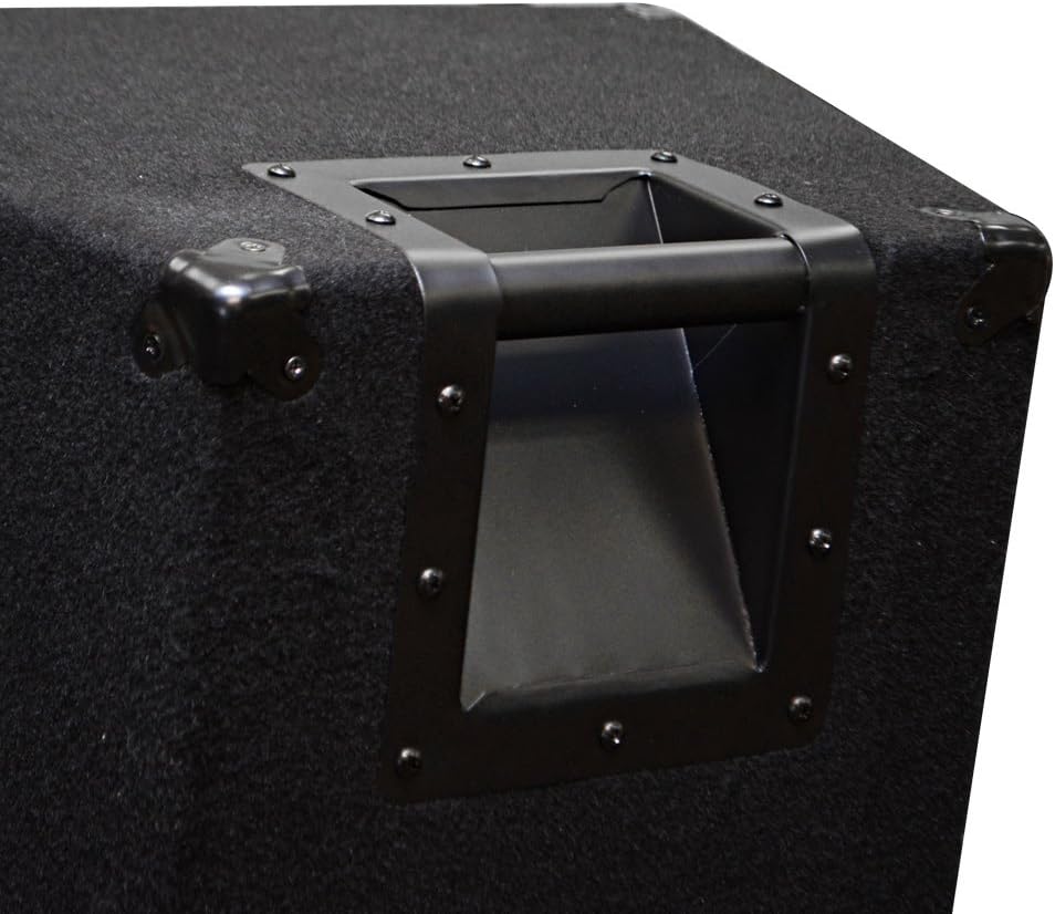 Pair of Dual 15 PA/DJ Speaker Cabinets with Titanium Horns, Wheel Kits and Rear Handles, 800 Watts RMS per Cabinet G466910