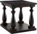 Black Square End Table with Floor Shelf N81580