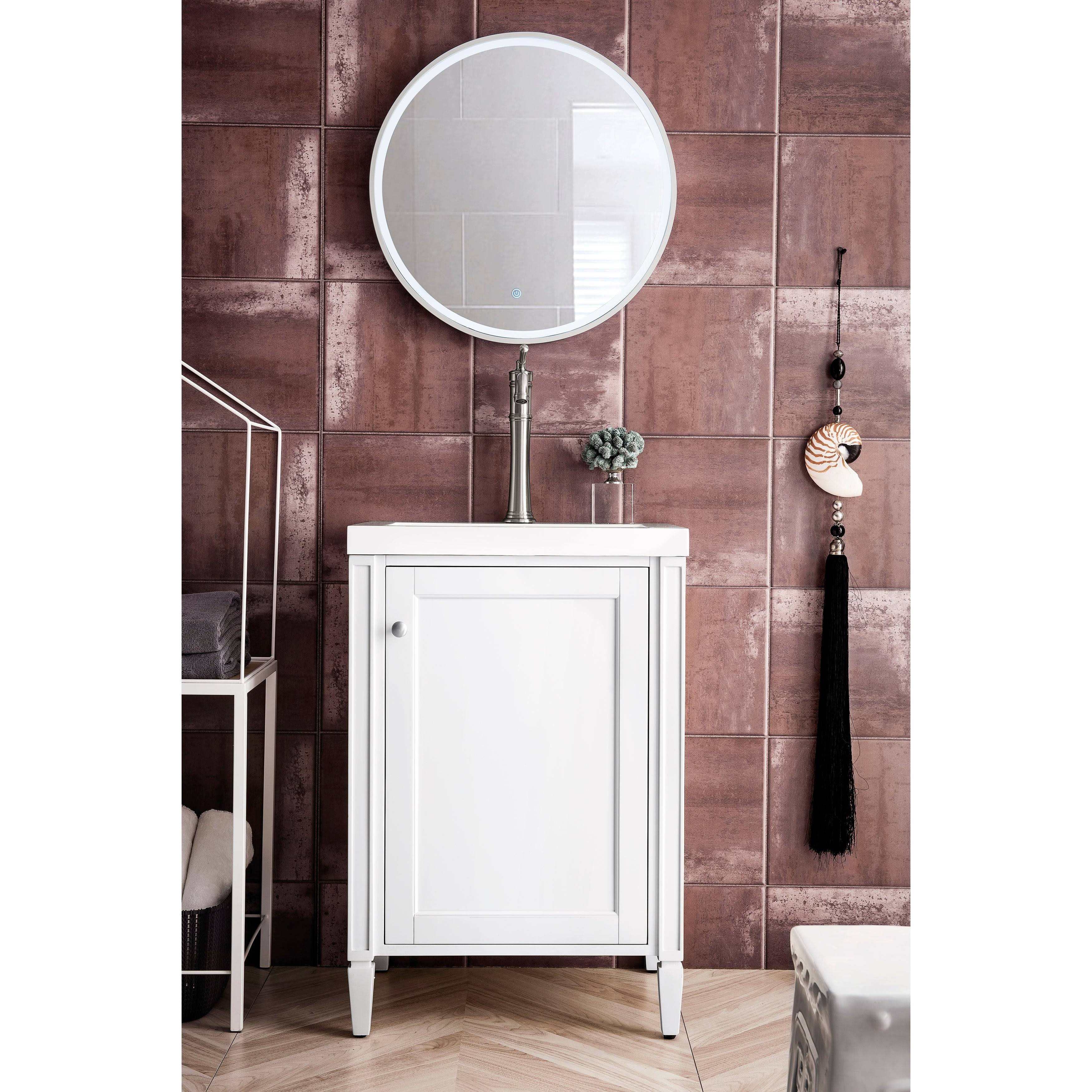 Glossy White Single Vanity Cabinet A205615