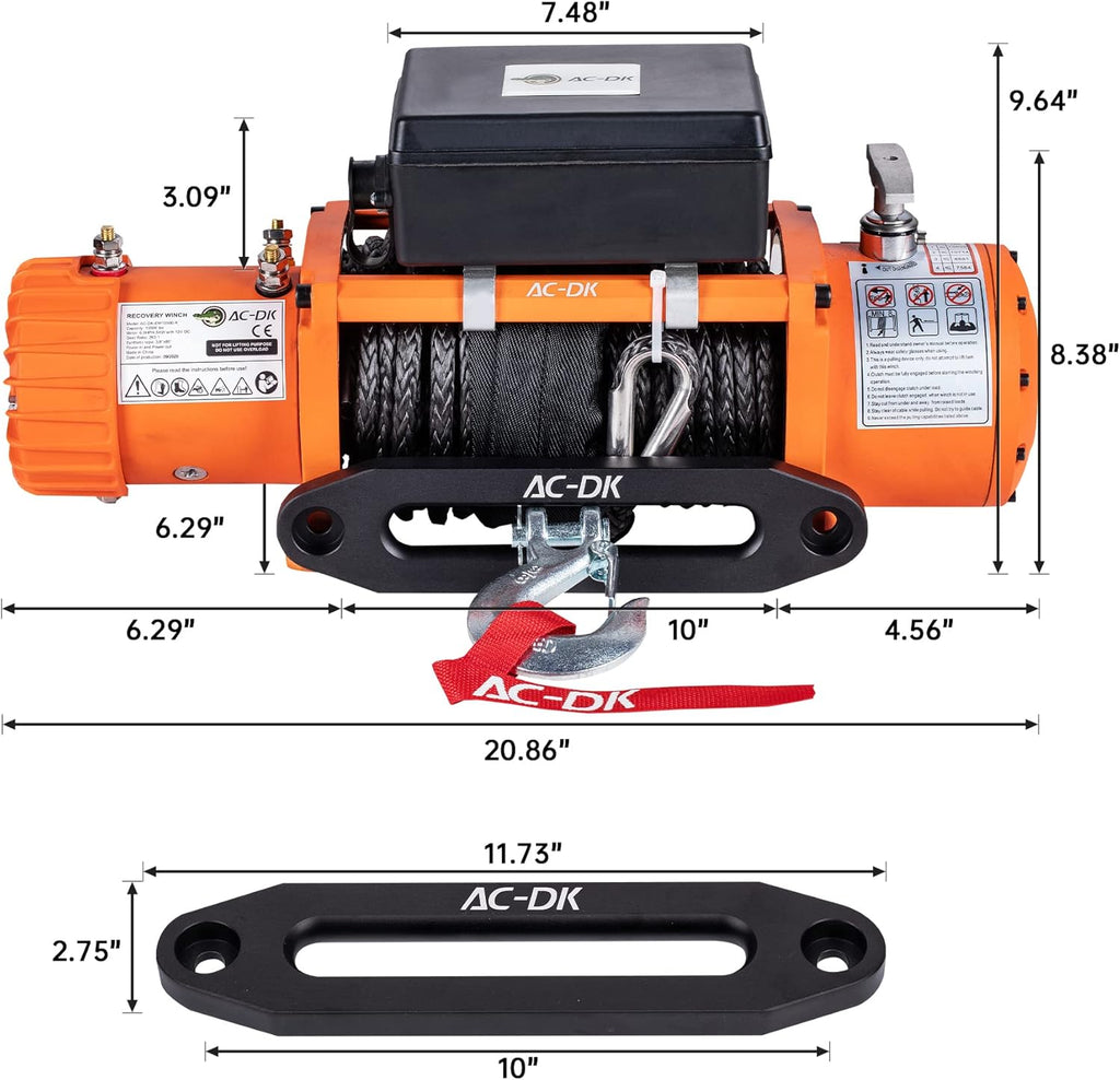 13000 lb 12V Electric Winch Kit with 85ft Synthetic Rope O61716