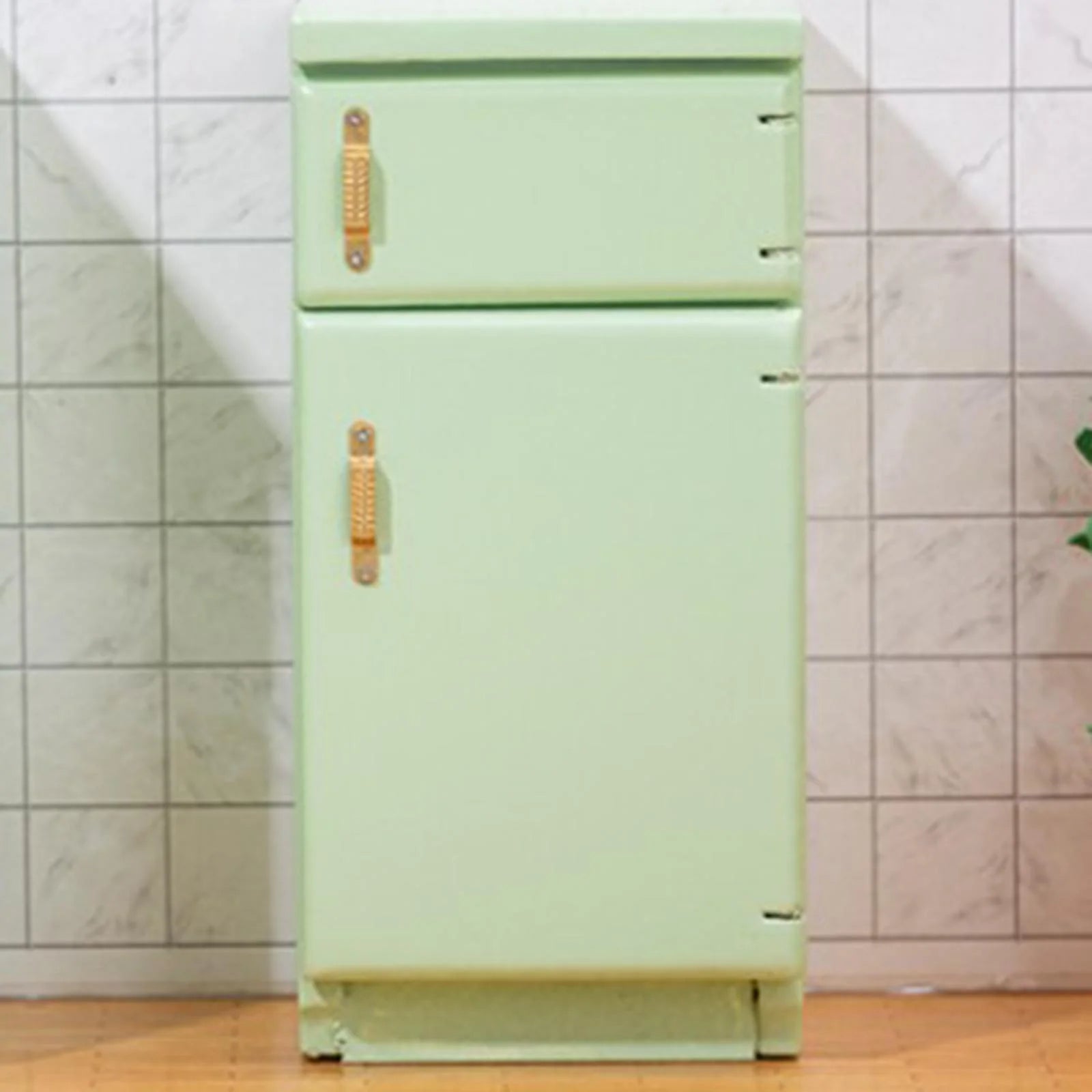 Light Green 1:12 Scale Birch Wood Dollhouse Fridge Furniture Set A8251