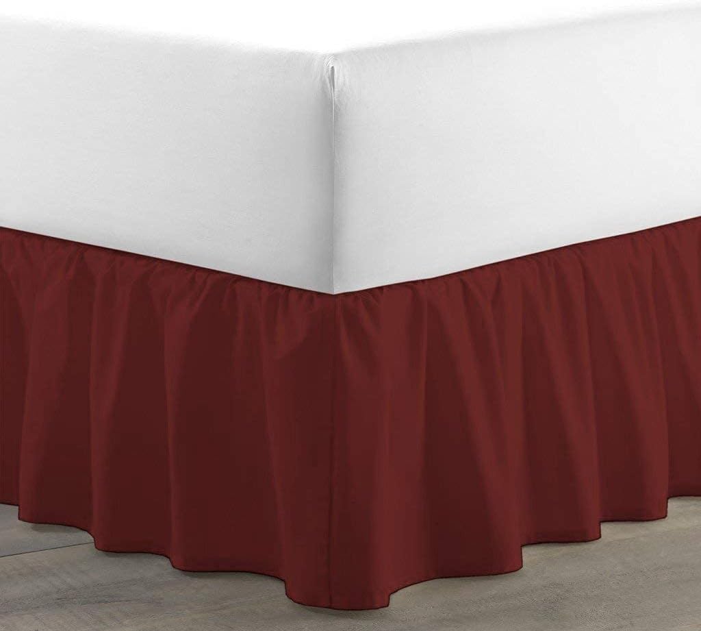 100% Cotton 800 Thread Count Ruffled Bed Skirt (Cal King, Royal Blue) 12 Inch Drop K5180