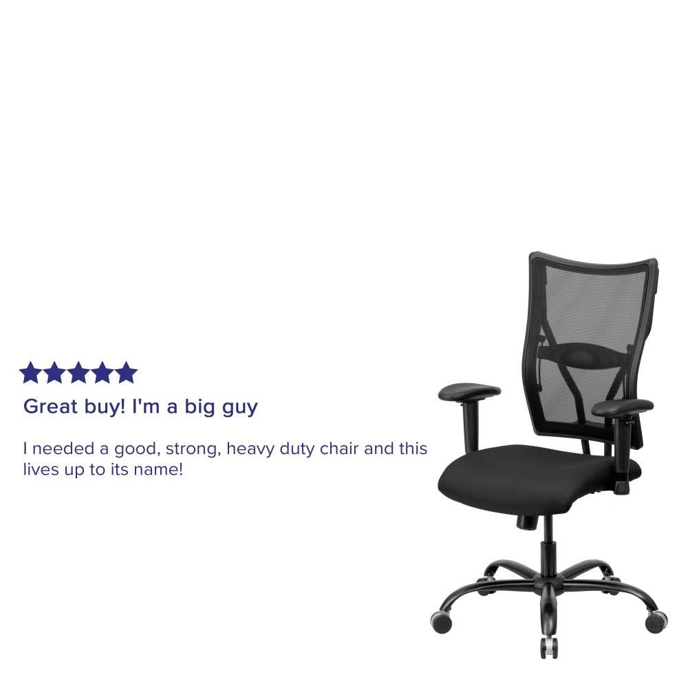 Black Mesh Office Chair with Arms, 400 lb. Capacity C766211