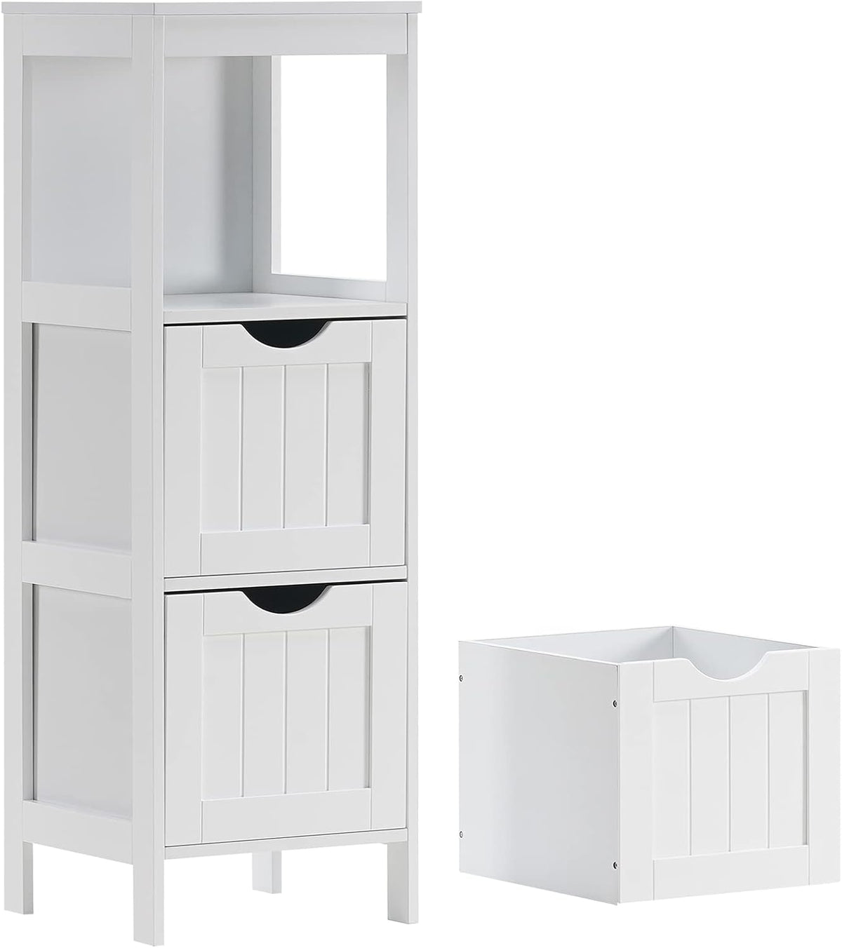 White 3 Removable Drawers Bathroom Floor Cabinet I786878