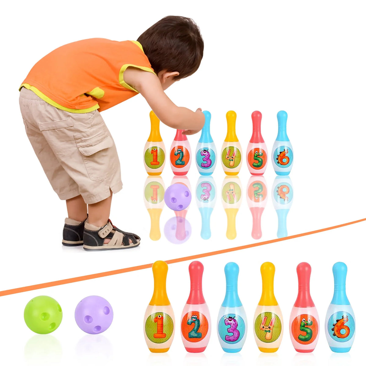 8-Piece Bowling Toys Sports and Ball Educational Toys F3751