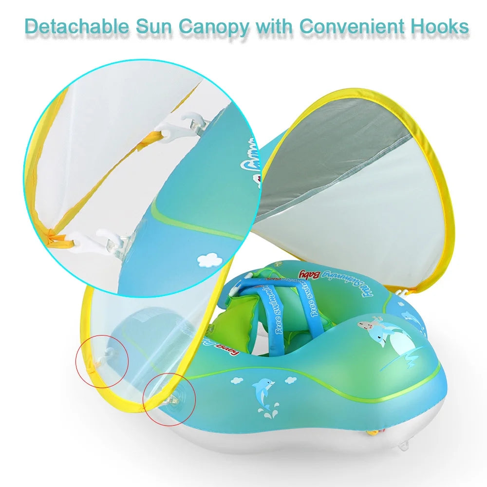 Inflatable Baby Swim Ring with Removable Canopy W51218