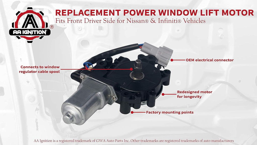 Power Window Lift Motor Front Driver Side Left Pack of 2 U2063