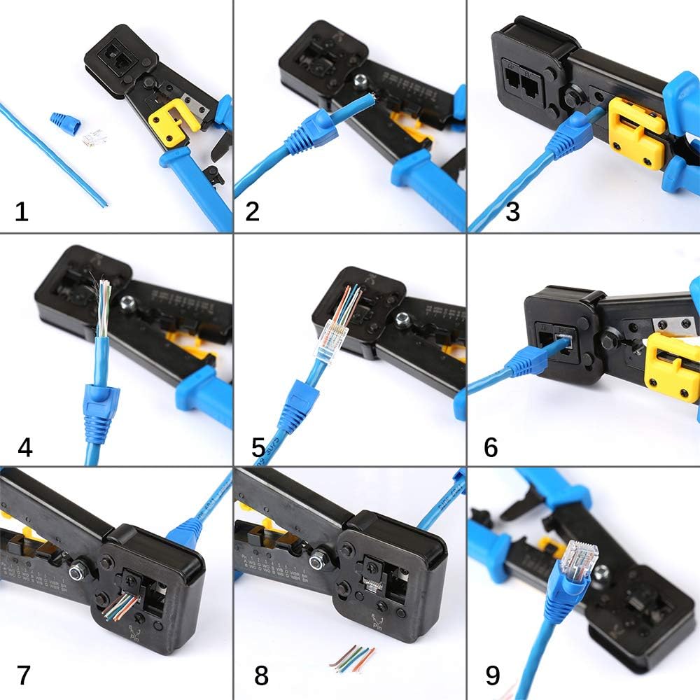 RJ45 Crimp Tool Kit with 50PCS Connectors T881