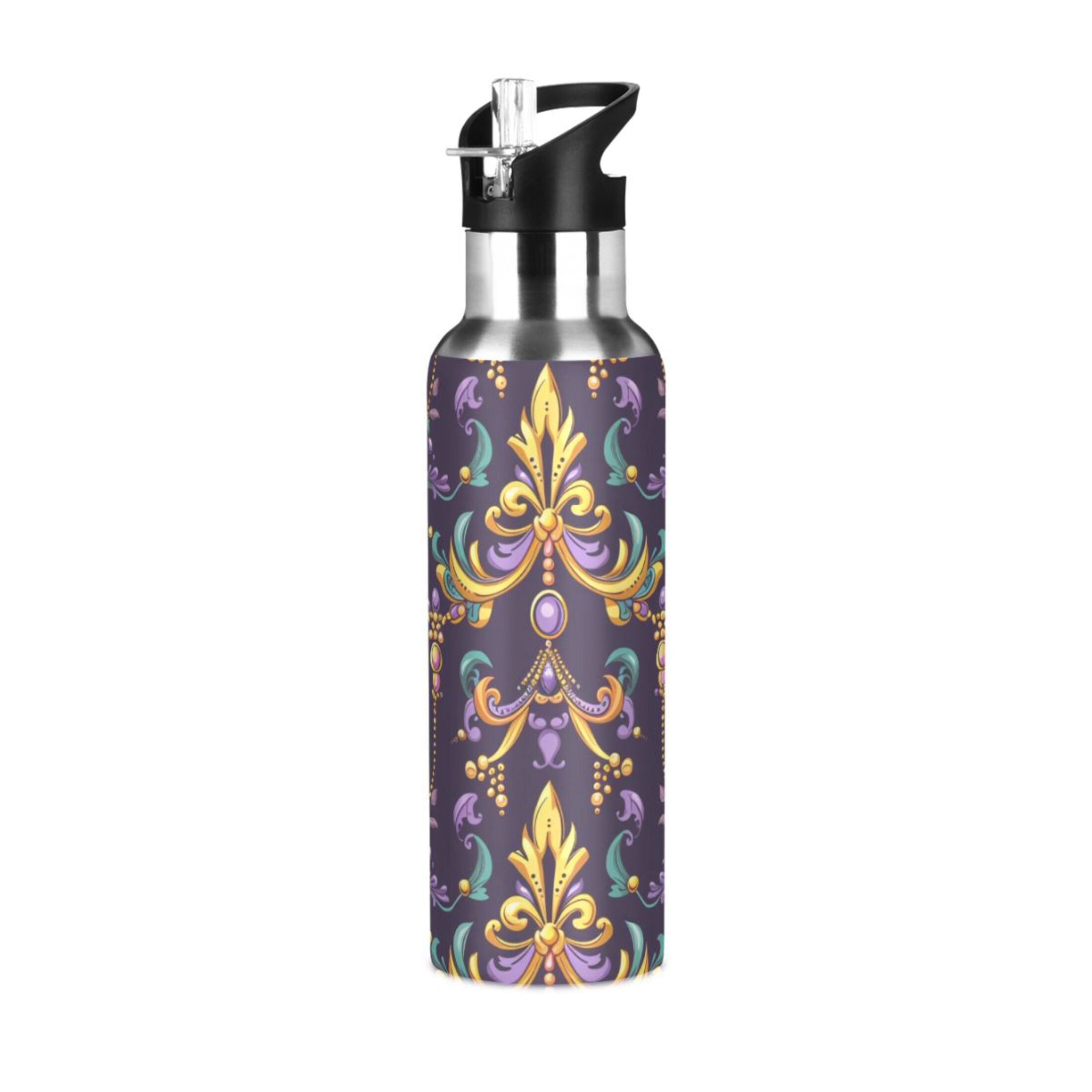 20 oz Insulated Stainless Steel Water Bottle with Straw Lid D1511