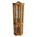 Golden Oak Corner Curio Cabinet with Light E405221