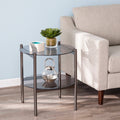 Round End Table with Glass Top I669