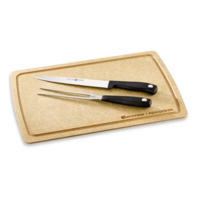 3-Piece Carving Set with Cutting Board Black X376