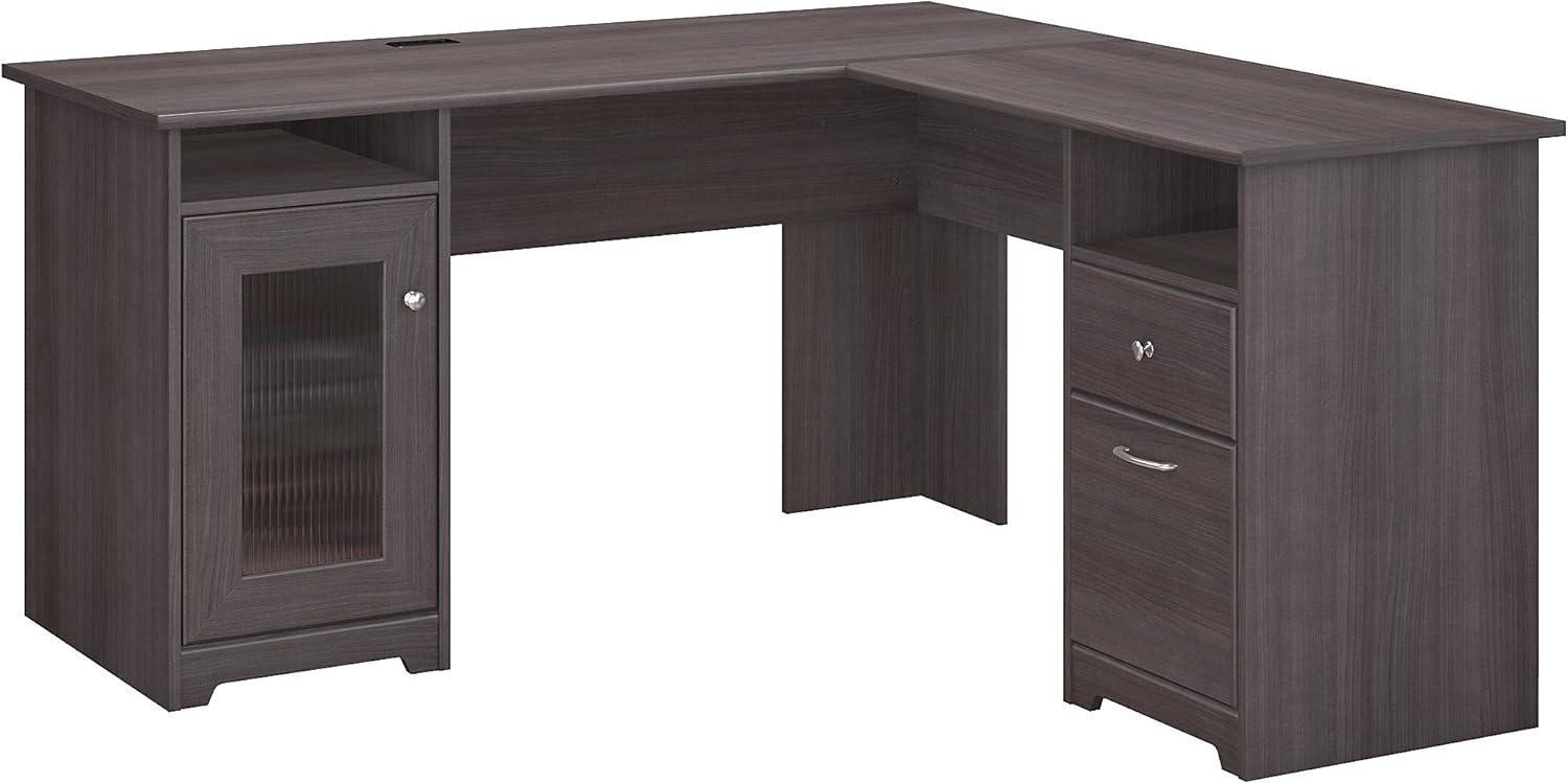Linen White Oak L Shape Desk K788