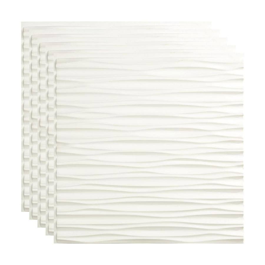 Gloss White Decorative Vinyl Ceiling Tile 2ft x 2ft Glue Up 5 Pack X717585