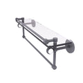 Glass Shelf with Gallery Rail and Towel Bar - Matte Gray / 22 inch F7017