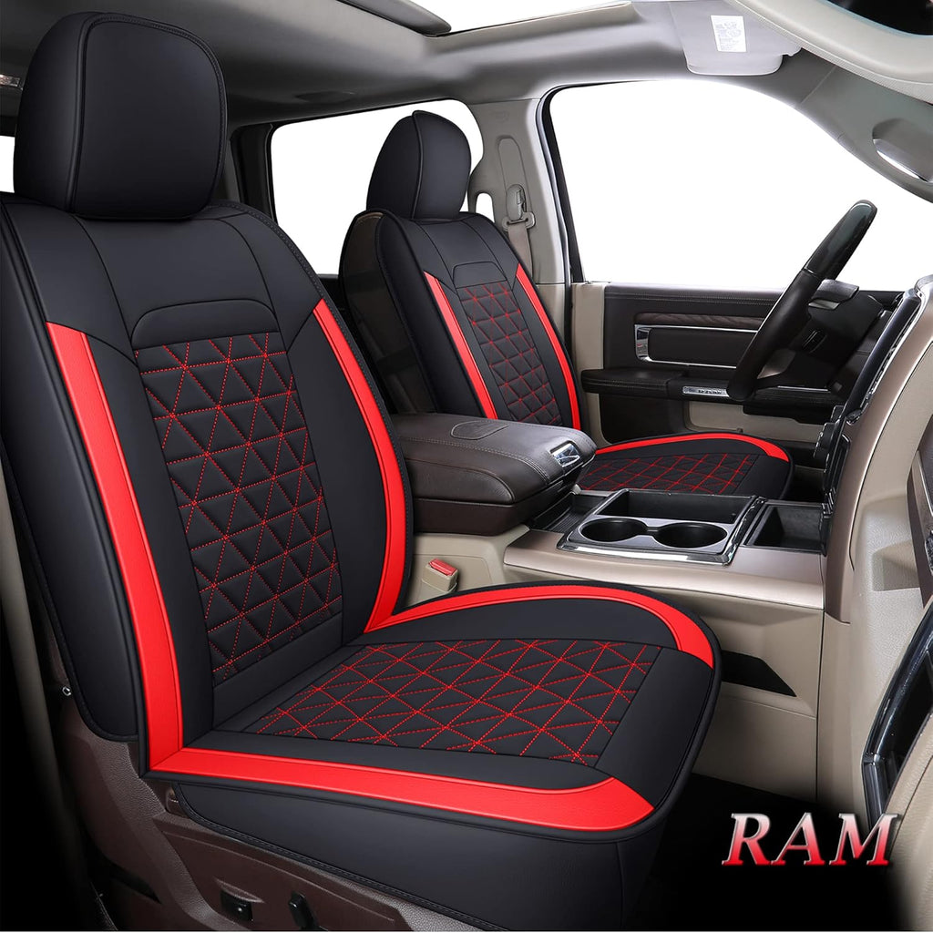 Red Waterproof Leather Seat Cover Protectors for RAM 1500 2500 3500 J960800